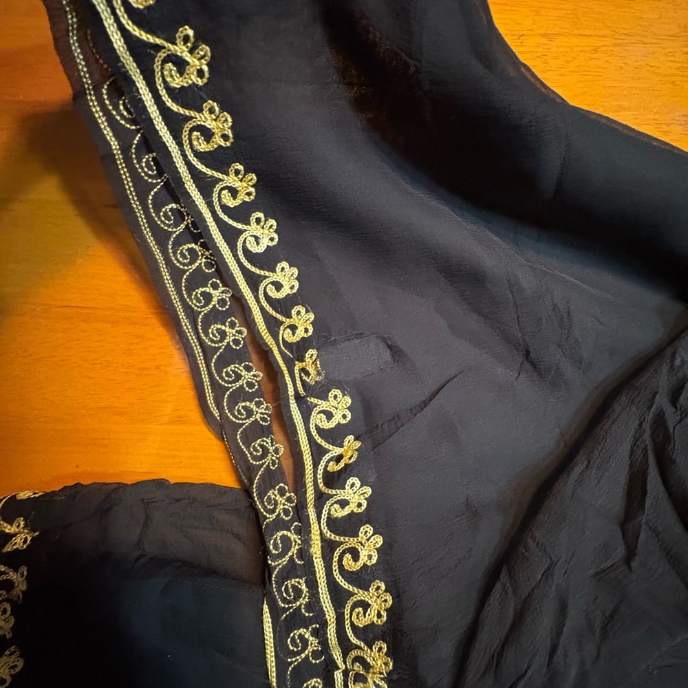 India authentic Indian Vintage Pallazo Black wide leg Boho Pants medium women’s - Picture 14 of 14